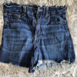 American Eagle Denim Blue Curvy High Rise Shorts